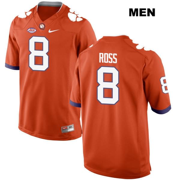 Men's Clemson Tigers #8 Justyn Ross Stitched Orange Authentic Style 2 Nike NCAA College Football Jersey MQD0346LJ